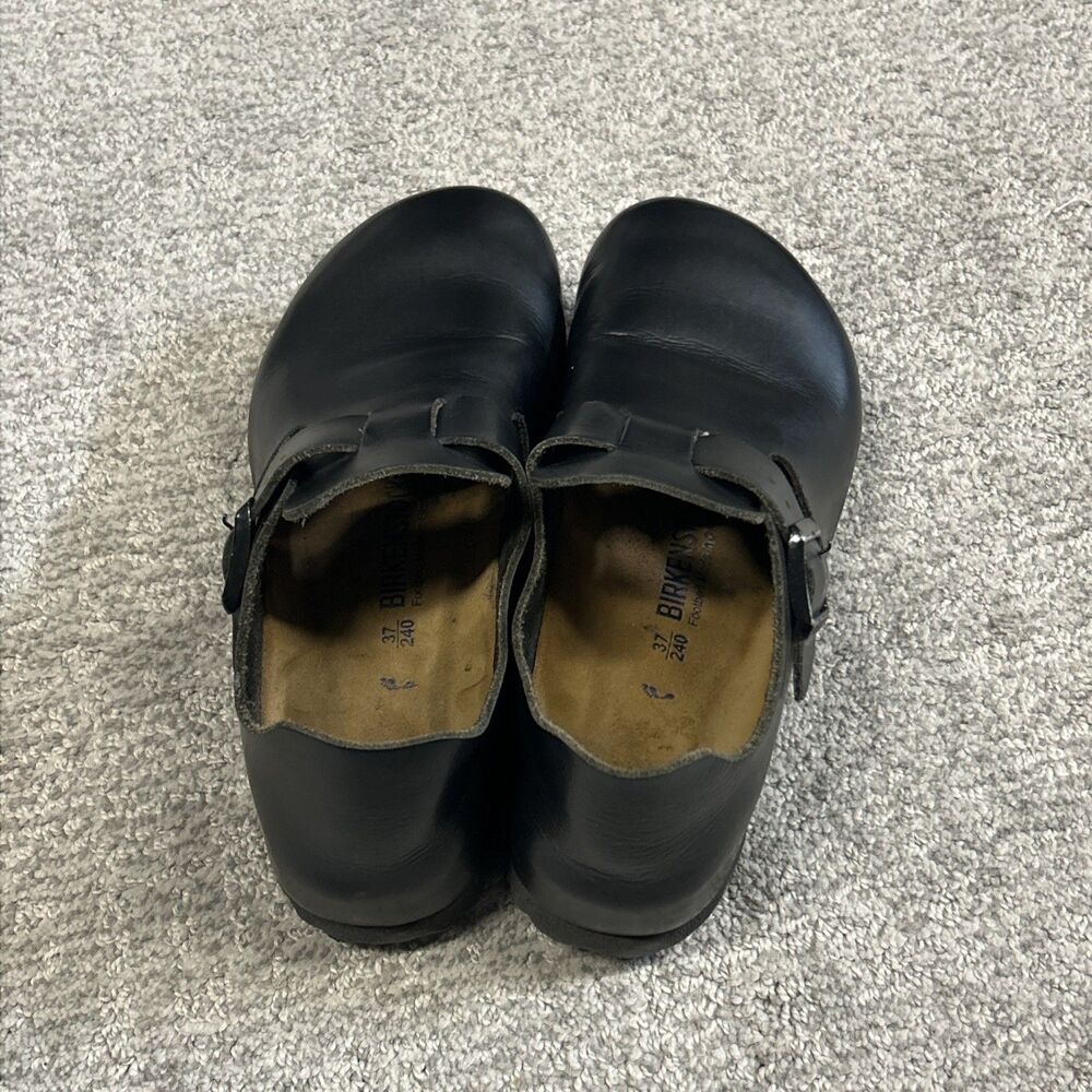Birkenstock London Oiled Leather Clogs Black EU 37 US 7 Narrow Width Shoes - Picture 5 of 9